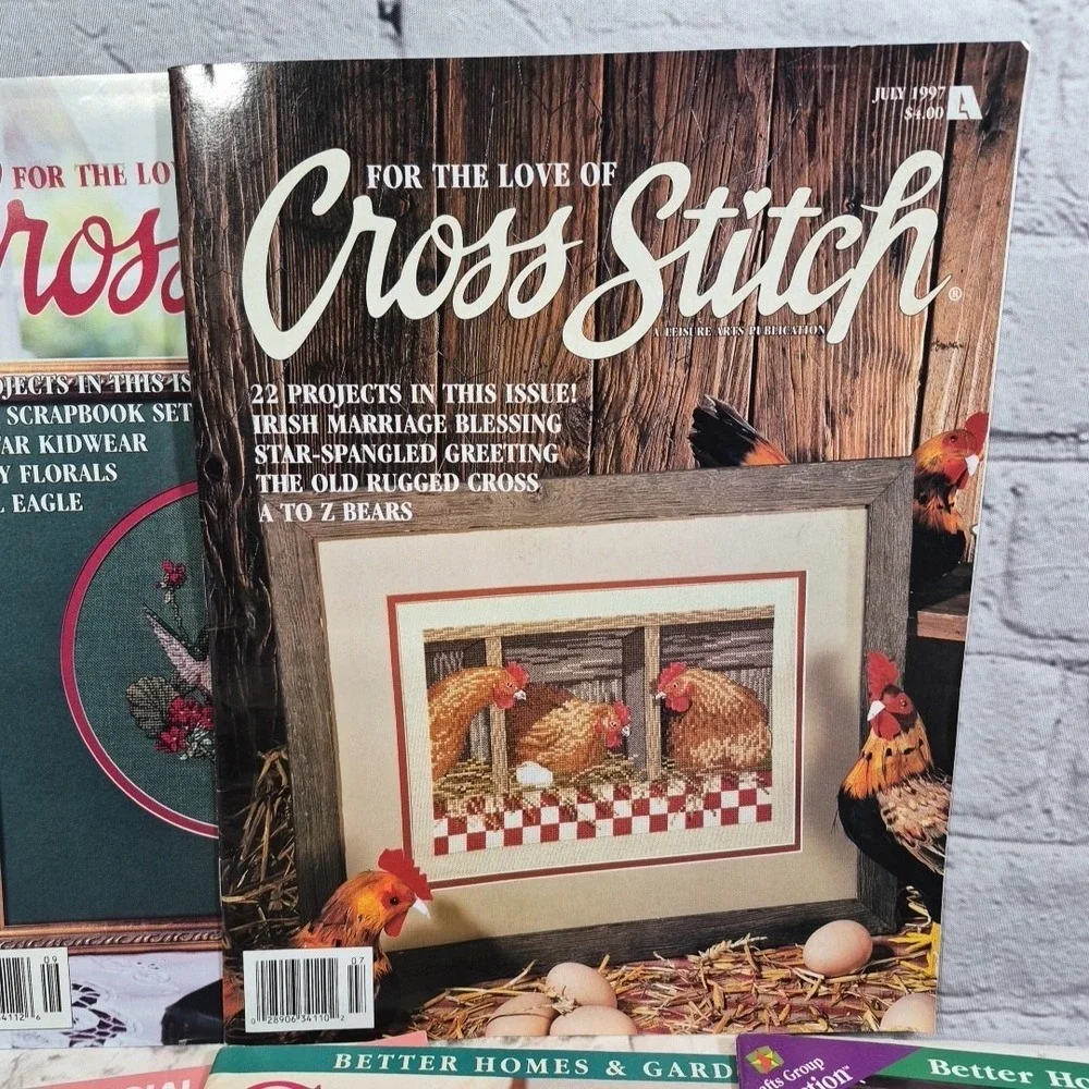 Vintage Cross Stitch‎ And Needlework Magazines Pattern Books Lot Of 8